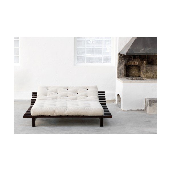 Dvoulůžková postel z borovicového dřeva s matrací Karup Design Blues Comfort Mat Black/Black, 160 x 200 cm-image-4