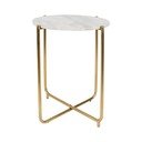 Bílý odkládací stolek s mramorovou deskou White Label Timpa