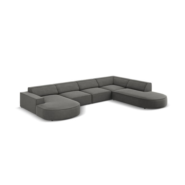 Šedá sametová rohová pohovka (pravý roh) Jodie - Micadoni Home-image-4