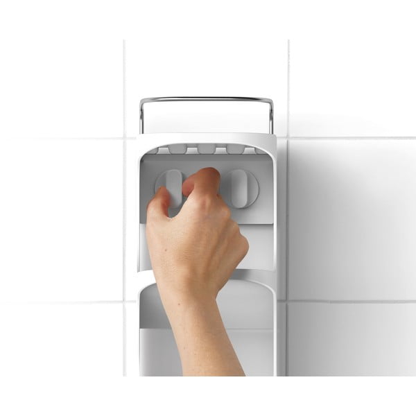 Bílá samodržící plastová koupelnová polička Capsule - Joseph Joseph-image-2