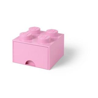 Světle růžový úložný box čtverec LEGO®