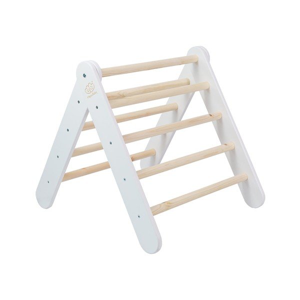 Bílý pikler trojúhelník z borovicového dřeva 60x60x60 cm Montessori – Meowbaby