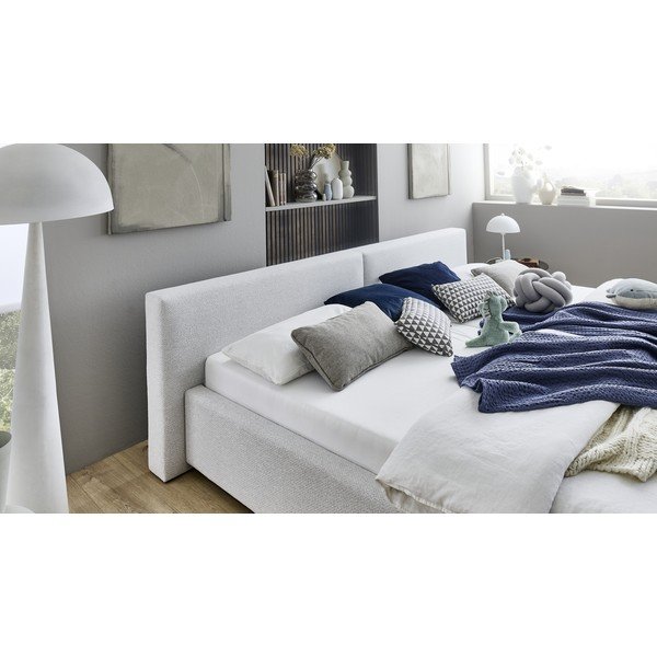 Šedá čalouněná dvoulůžková postel s úložným prostorem s roštem 200x240 cm Cube – Meise Möbel-image-2