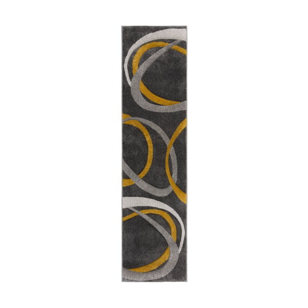 Okrově žluto-šedý běhoun 66x300 cm Elude Orb – Flair Rugs