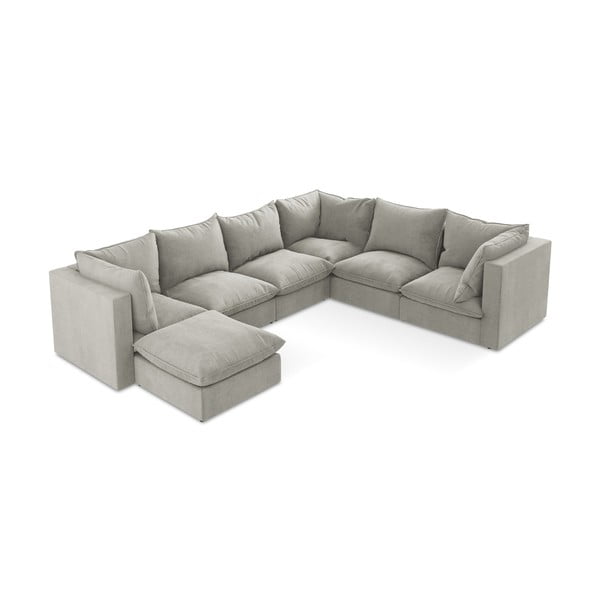 Světle šedá rohová pohovka (pravý roh/do "U") Manao – Makamii-image-1