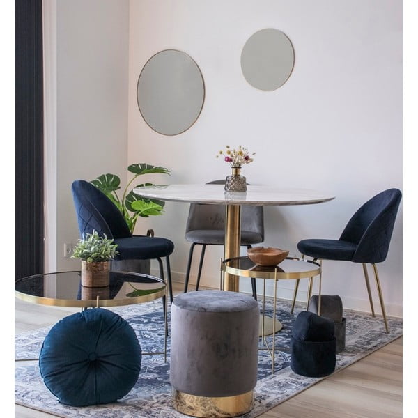 Kulatý jídelní stůl s deskou v dekoru mramoru ø 110 cm Bolzano – House Nordic-image-1