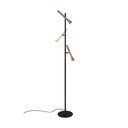 Černá LED stojací lampa s kovovým stínidlem (výška 150 cm) Fiato – Trio