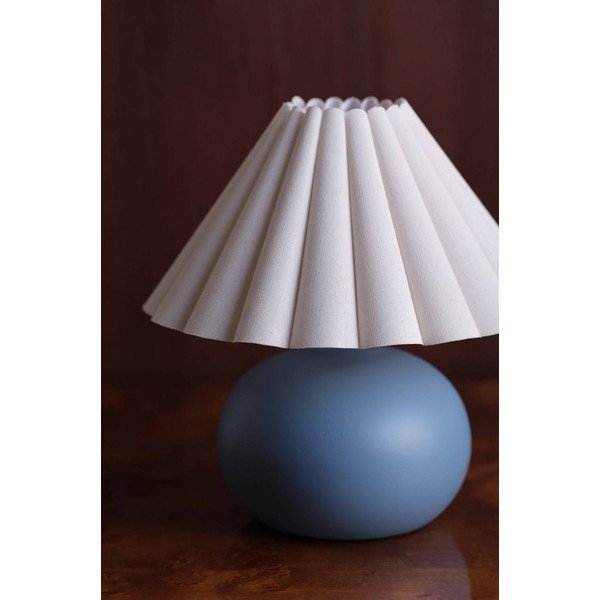 Bílá/modrá keramická stolní lampa (výška 34 cm) Crasso – Jotex-image-2