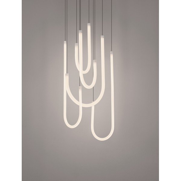 Bílé/matně černé ocelové LED stmívatelné závěsné svítidlo se stínidlem z akrylového skla ø 50 cm Topaz – Nova Luce-image-2