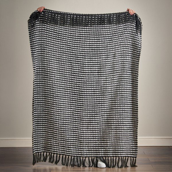 Černá deka 125x150 cm Stab Stitch – Catherine Lansfield-image-3