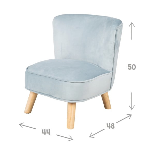 Světle modré sametové dětské křesílko Lil Sofa – Roba-image-4