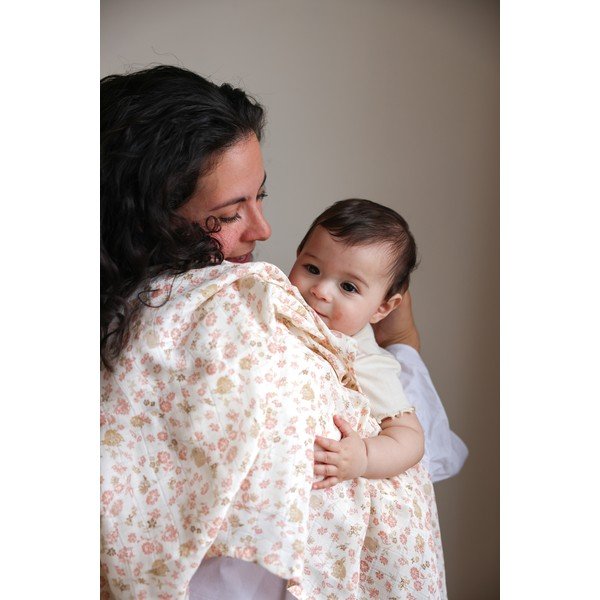 Béžová zavinovací dětská deka z Bio bavlny 120x120 cm Augusta – Cam Cam Copenhagen-image-1