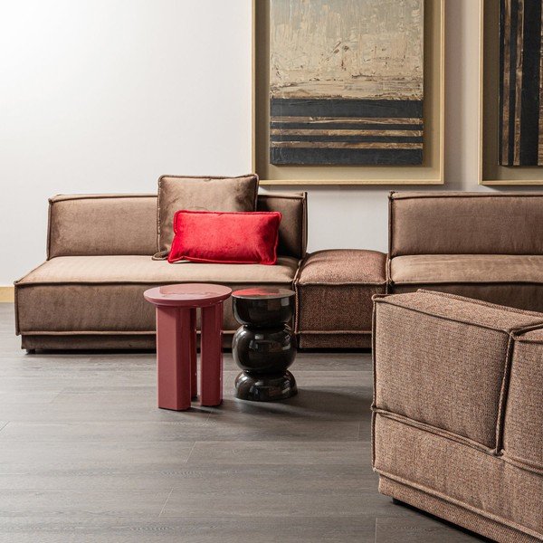 Lesklý kulatý odkládací stolek ø 40 cm Orivo – WOOOD-image-1