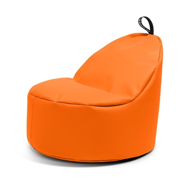 Oranžový sedací vak z imitace kůže Round L – So Soft?