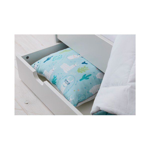 Modrý dětský dekorativní polštář Pinio Llamas, 40 x 55 cm-image-1