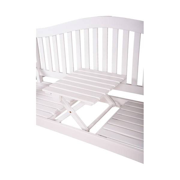 Bílá dřevěná zahradní lavice Singapore – Garden Pleasure-image-3