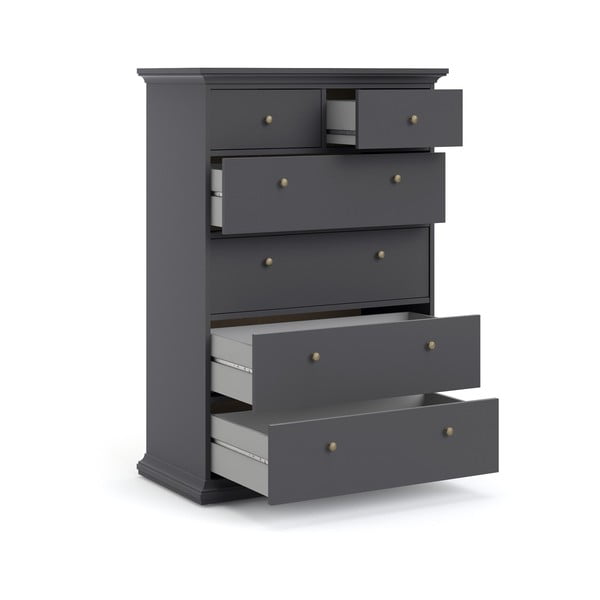 Šedá vysoká komoda 96x140 cm Paris – Tvilum-image-4