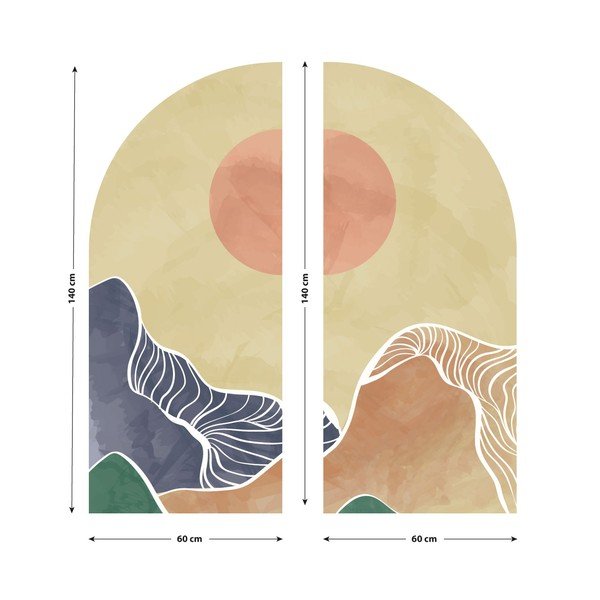 Samolepka na zeď 120x140 cm Abstract Rising Sun Arch – Ambiance-image-3