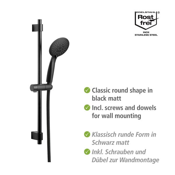 Černý sprchový set z nerezové oceli 66 cm Young – Wenko-image-3