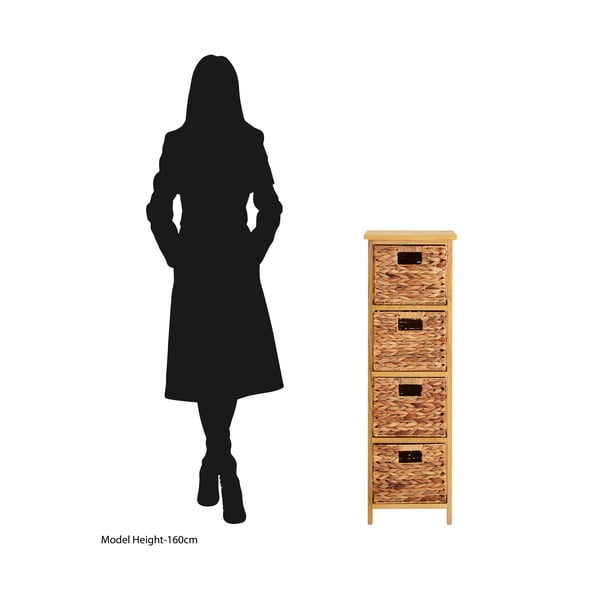 Vysoká komoda z masivu pavlovnie v přírodní barvě 32x100 cm – Premier Housewares-image-3