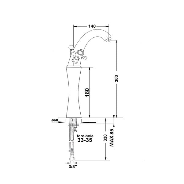 Stojánková umyvadlová baterie v bronzové barvě Antea – Sapho-image-4