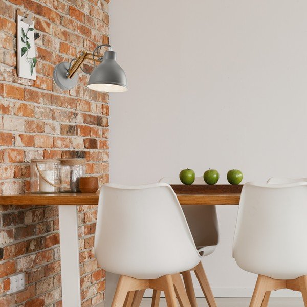 Šedo-hnědé nástěnné svítidlo ø 15 cm Marcello – LAMKUR-image-2