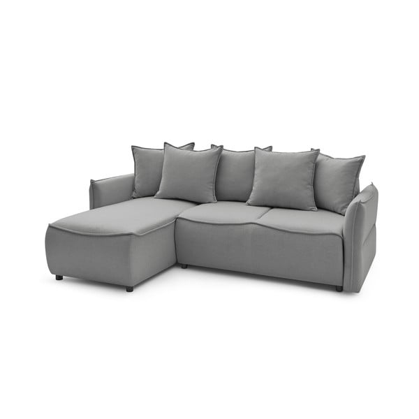 Světle šedá rozkládací rohová pohovka (levý roh) Leon – Bobochic Paris-image-3