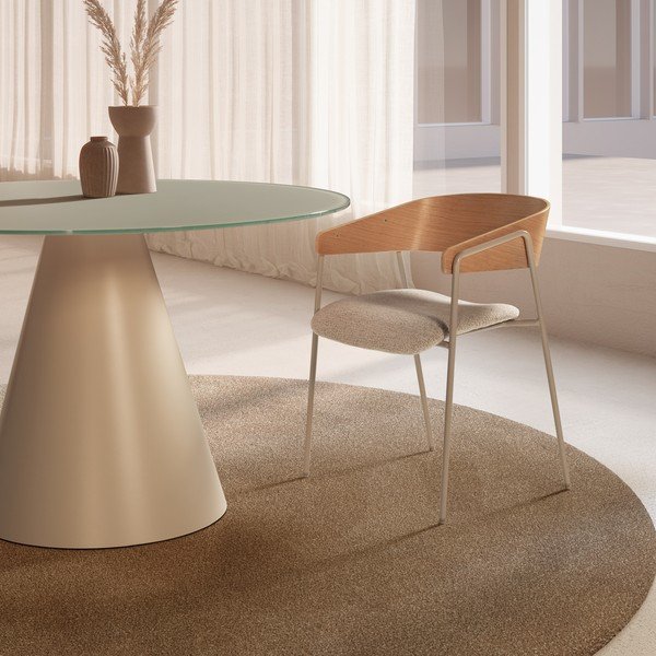 Světle šedá/v přírodní barvě čalouněná jídelní křesla v sadě 2 ks s područkami Cora – MOME-image-1