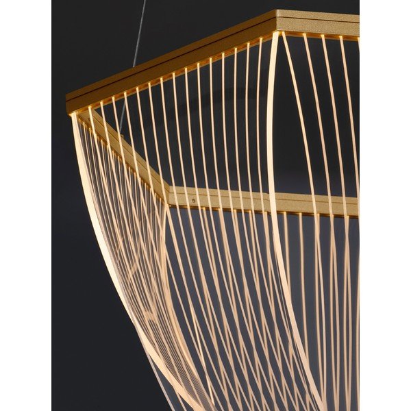 Hliníkové LED stmívatelné závěsné svítidlo ve zlaté barvě se stínidlem z akrylového skla ø 52 cm Valentin – Nova Luce-image-2