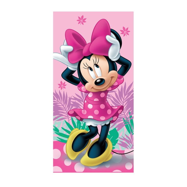 Růžová bavlněná dětská osuška 70x140 cm Minnie "Pink" – Jerry Fabrics