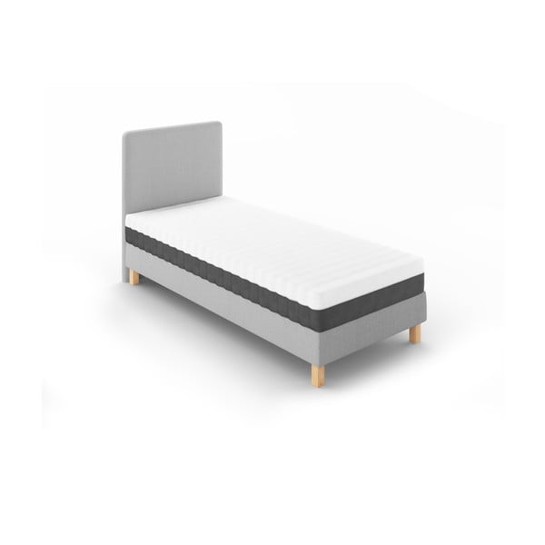 Světle šedá čalouněná jednolůžková postel s roštem 90x200 cm Lotus – Cosmopolitan Design-image-1