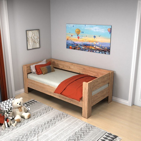 Jednolůžková postel v přírodní barvě 90x190 cm Malina – Kalune Design-image-2