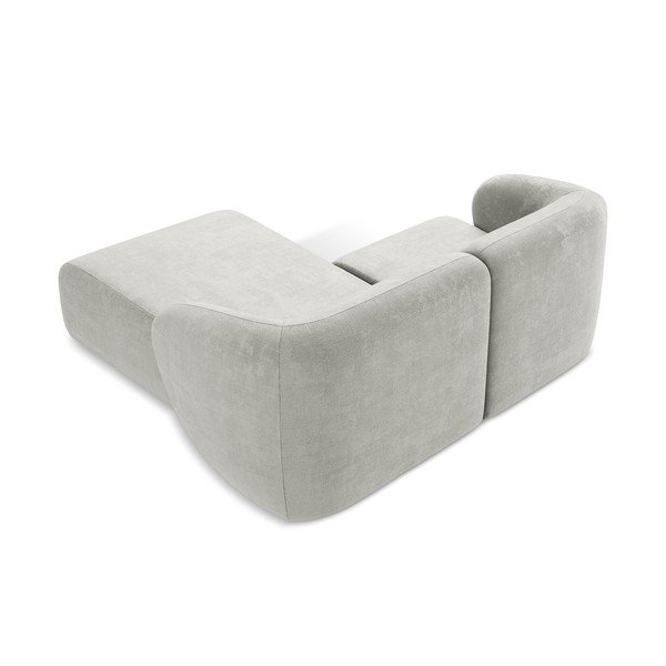 Světle šedá žinylková rohová pohovka (pravý roh/s lenoškou) Lani – Makamii-image-3