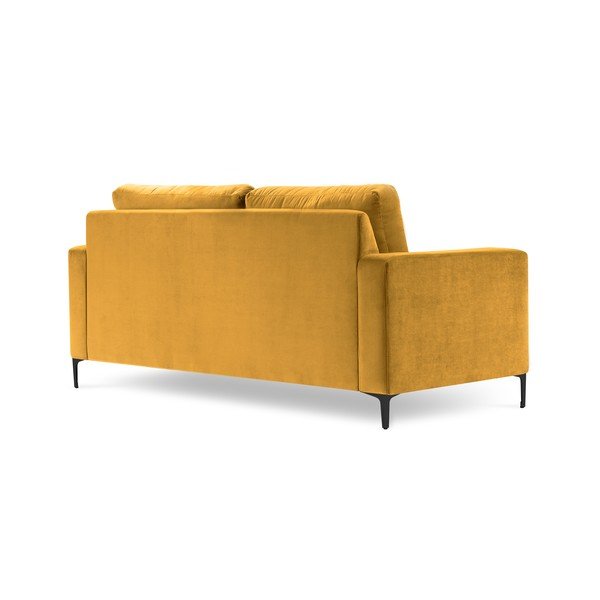 Žlutá sametová pohovka Kooko Home Harmony, 158 cm-image-2