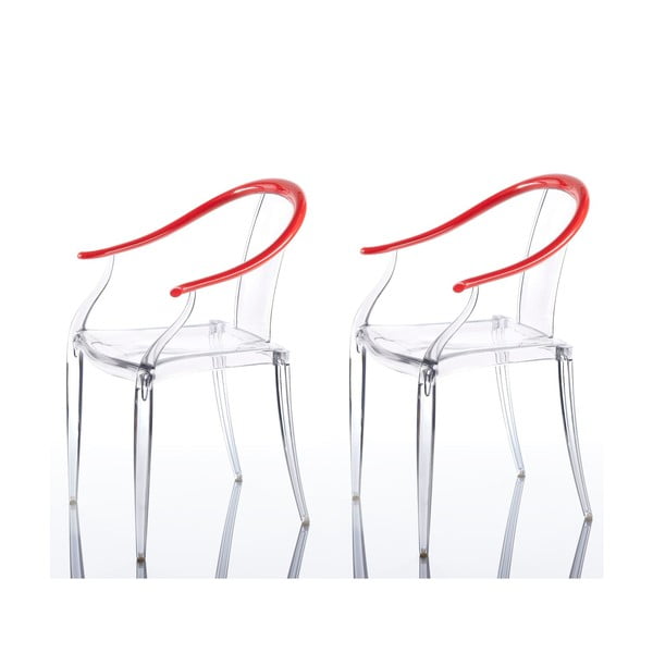 Sada 2 židlí Mi Ming, červená