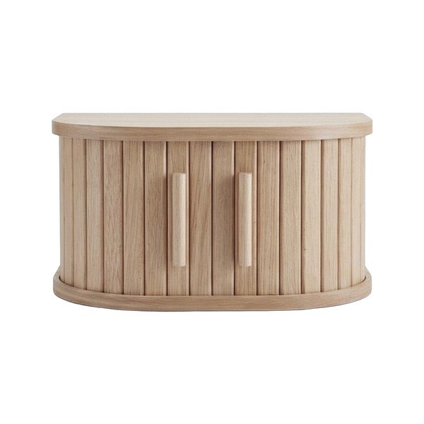 Závěsný/s poličkami noční stolek v dekoru dubu ve světle přírodní barvě Meta – Unique Furniture-image-1