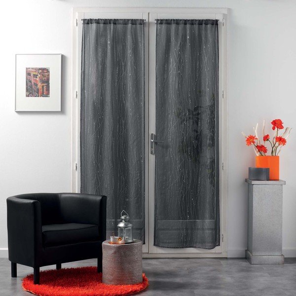 Antracitové voálové záclony v sadě 2 ks 70x200 cm Filiane – douceur d'intérieur-image-2