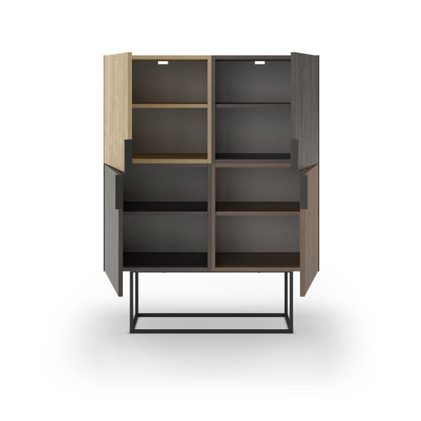 Skříňka v dekoru dubu v hnědo-přírodní barvě 100x130 cm Titan – Marckeric-image-2