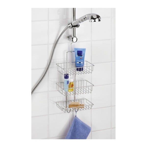 Nástěnná závěsná koupelnová třípatrová polička Wenko Nivala-image-2