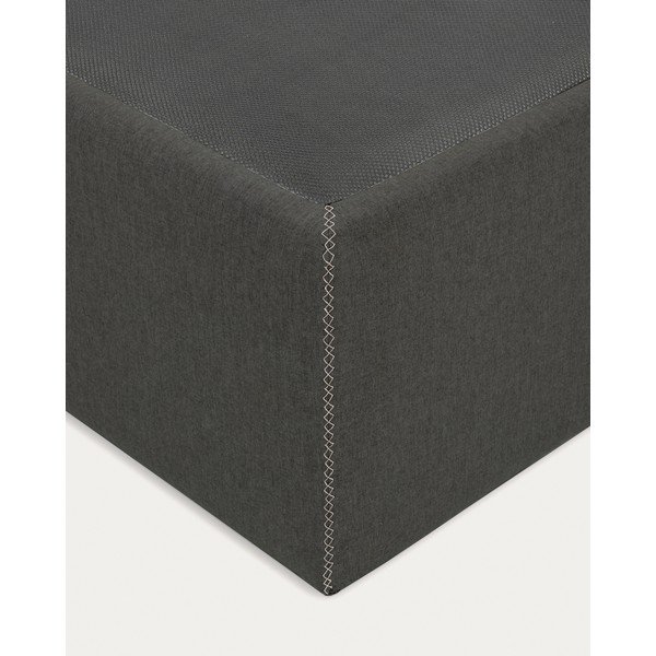 Černá čalouněná jednolůžková postel s úložným prostorem 90x190 cm Matters – Kave Home-image-3