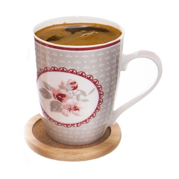 Dřevěné podtácky v sadě 6 ks se stojánkem v přírodní barvě – Orion-image-1