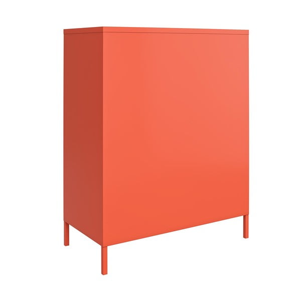 Oranžová kovová skříňka Novogratz Cache, 80 x 102 cm-image-3