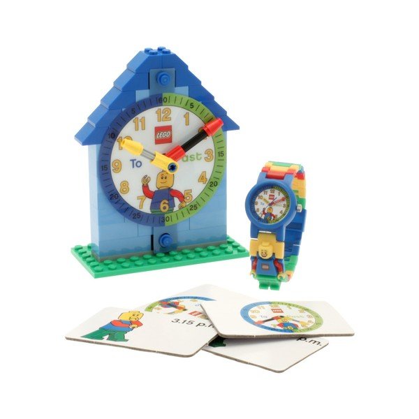 Modré hodinky a výuková stavebnice LEGO® Time Teacher