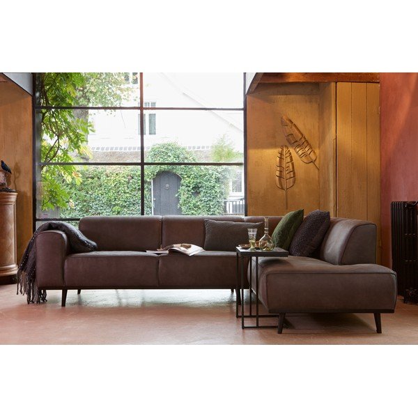 Černý odkládací stolek s deskou z recyklovaného teakového dřeva BePureHome Shape-image-1