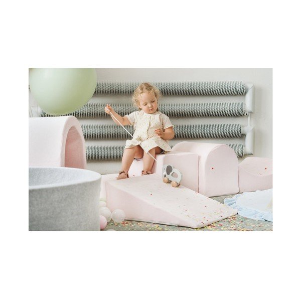 Růžové sametové pěnové hřiště 4 ks výška 30 cm 225x90 cm Montessori – Meowbaby-image-3