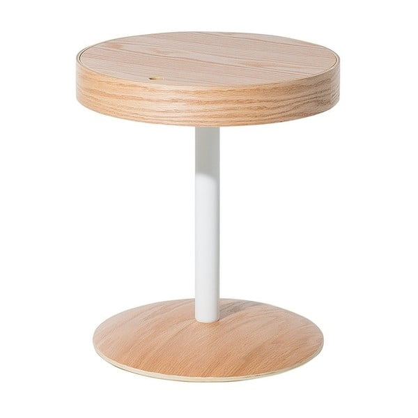 Odkládací stolek v dekoru světlého dřeva Monobeli Starlie, ø 40 cm