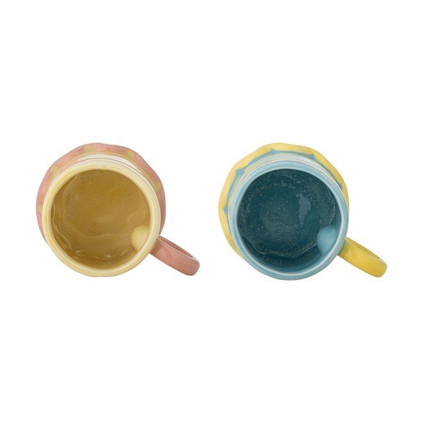 Světle žluté/ světle modré keramické hrnky v sadě 2 ks 350 ml Polly – Bloomingville-image-2