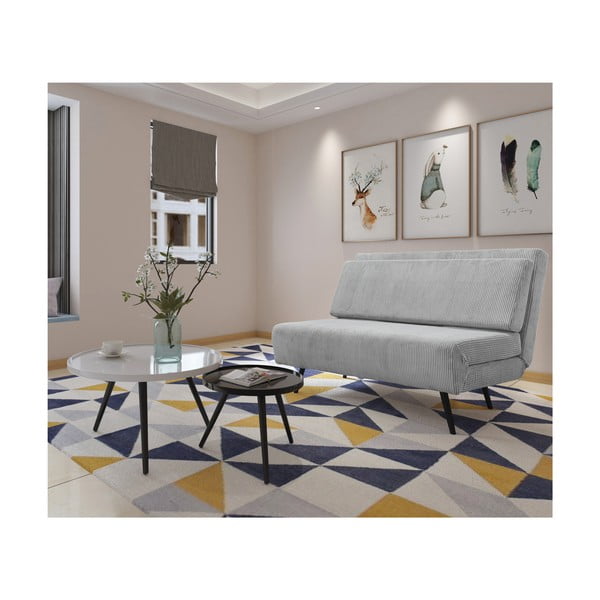 Světle šedá manšestrová rozkládací pohovka 140 cm Mallory – Støraa-image-3