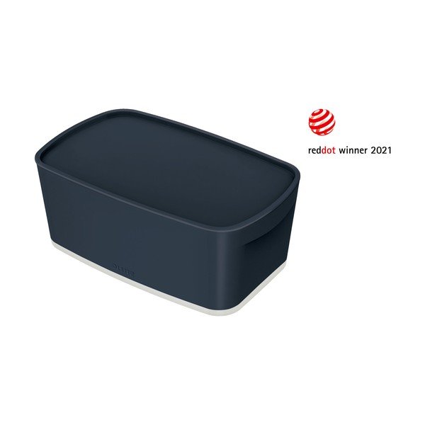 Šedý úložný box s víkem Leitz Cosy, objem 5 l-image-2