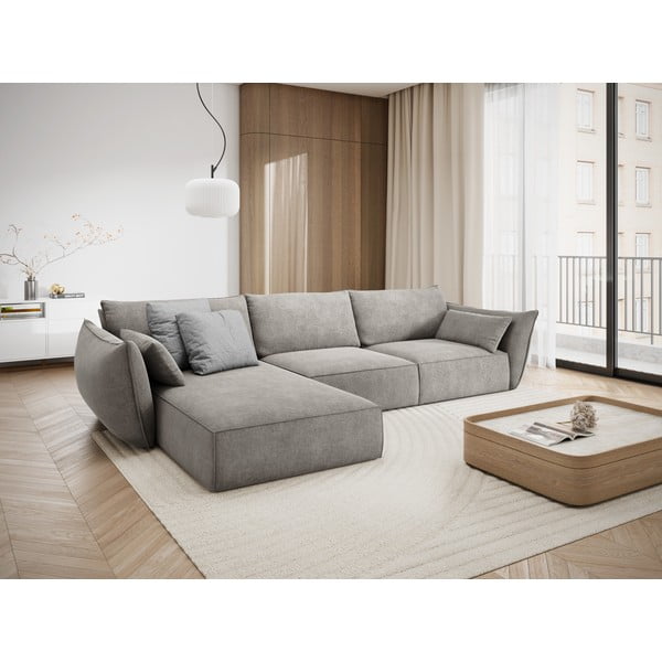 Světle šedá rohová pohovka (levý roh) Vanda – Mazzini Sofas-image-1
